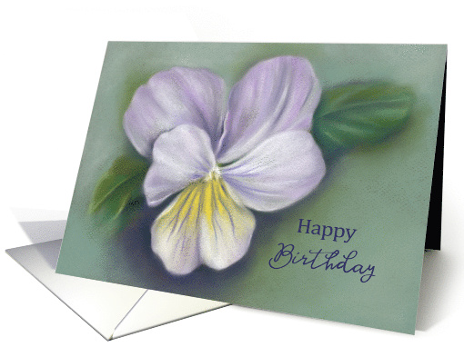 Happy Birthday Viola Flower Pastel Art card (1549134)