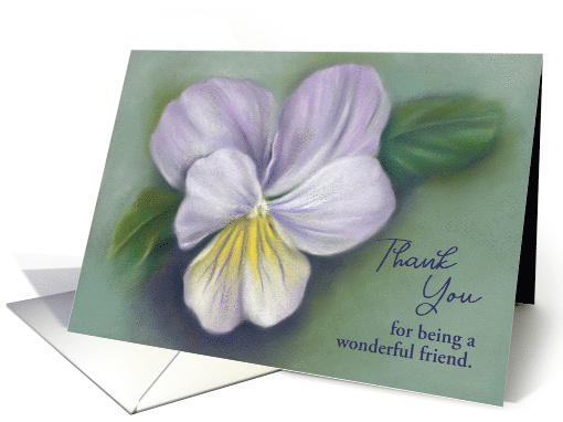 Custom Thank You Friend Viola Flower Pastel Art card (1549158)