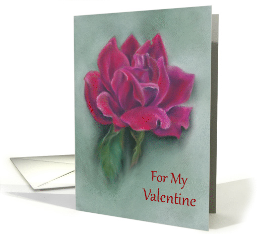 Valentine Romantic Red Rose Pastel Art card (1549746)