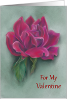 Valentine Romantic Red Rose Pastel Art card