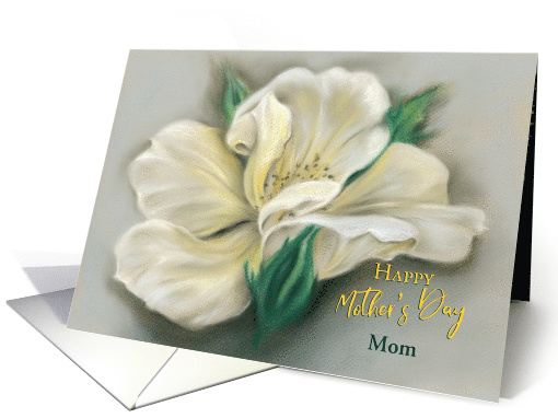 Personalized Mothers Day for Mom Yellow Rose Blossom Pastel Art card