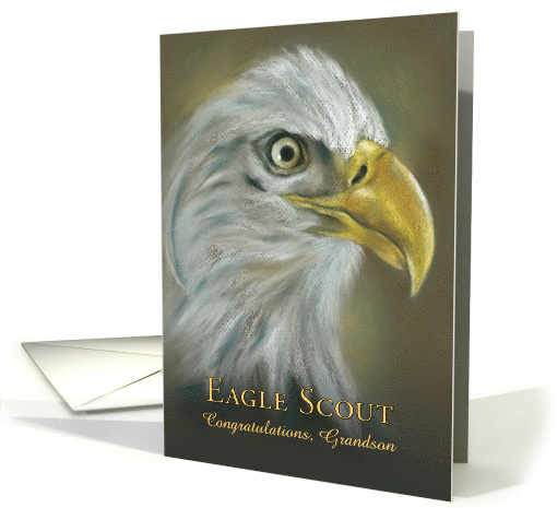 Custom Relative Grandson Congratulations Eagle Scout Bird Art card