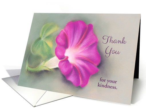 Custom Thank You for Kindness Magenta Morning Glory Pastel Art card