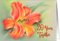 Twentieth Wedding Anniversary Orange Day Lily Pastel Art card