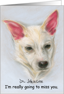 Personalized Goodbye Veterinarian Carolina Dog Pastel Art card