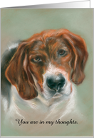 Custom Thinking of You Basset Hound Dog Pastel Art card