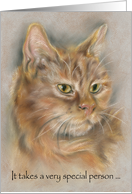 Congratulations on Adoption of Rescue Cat Pastel Tabby Art card