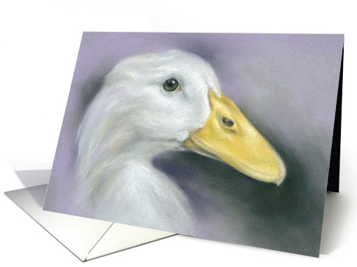 White Duck Pastel Art All Occasion Blank card (1568422)