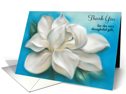 Custom Thank You for Gift White Magnolia Pastel Art card (1569932)
