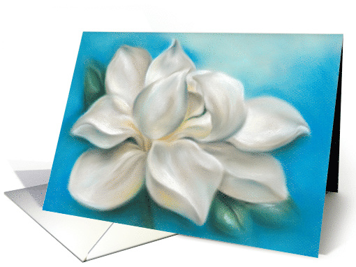 White Magnolia Pastel Artwork Any Occasion Blank card (1569956)