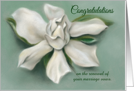 Custom Vow Renewal Congratulations Gardenia White Floral Art card