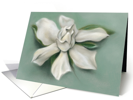 Gardenia White Flower Pastel Artwork Any Occasion Blank card (1570768)