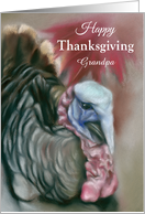 Custom Thanksgiving Relative Grandpa Turkey Autumn Maple Leaf Art card