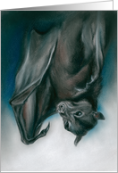 Black Bat with Claw Pastel Artwork Any Occasion Blank card