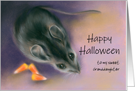 Custom Halloween Mouse with Candy Corn for Relative Granddaughter card