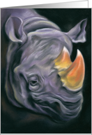 Surreal Rhinoceros with Candy Corn Horns Pastel Any Occasion Blank card