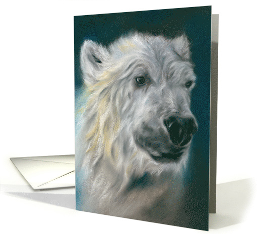 Polar Bear Wildlife Pastel Artwork Any Occasion Blank card (1577490)