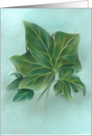 Green Ivy Leaves Pastel Art Any Occasion Blank card