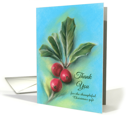 Custom Thank You for Christmas Holiday Gift Holly Sprig... (1582578)