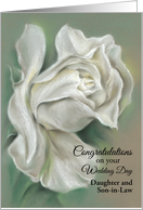 White Rose Custom Wedding Congratulations Daughter and Son in Law card