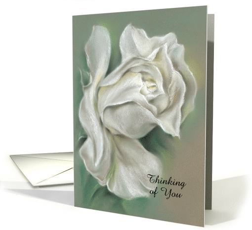 White Rose Pastel Art Custom Thinking of You card (1583344)