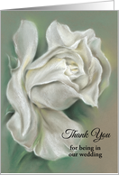 White Rose Custom Thank You for Being in My Wedding card