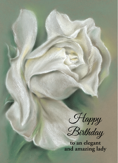 White Rose Pastel Art Personalized Birthday for Her