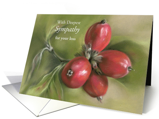 Autumn Dogwood Berries Art Personalized Sympathy for Loss card