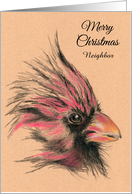 Rustic Cardinal Christmas Customized for Neighbor card