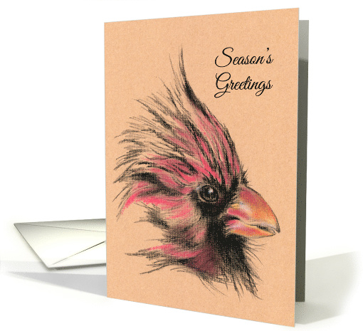 Rustic Cardinal Bird Art Seasons Greetings card (1586720)