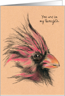 Rustic Cardinal Bird Art Custom Thinking of You card