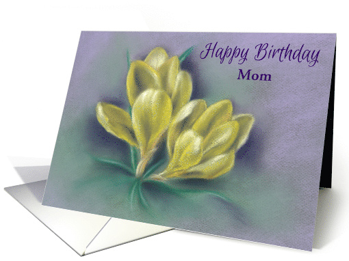 Cheery Yellow Crocus Custom Happy Birthday Relative Mom card (1587282)