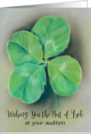 Best of Luck Four Leaf Clover Pastel Art Custom for Audition card