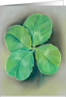 Four Leaf Clover Pastel Art Any Occasion Blank card