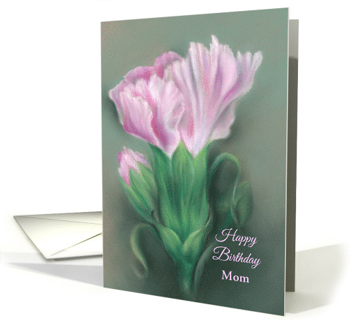 Pink Carnations Pastel Personalized Birthday for Relative Mom card