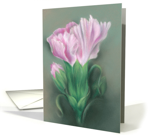 Pink Carnations Pastel Art Any Occasion Blank card (1593226)