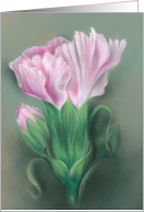 Pink Carnations Pastel Art Any Occasion Blank card