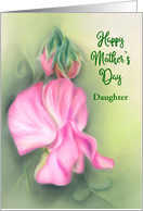 Pink Sweet Peas Floral Pastel Personalized Mothers Day for Daughter card