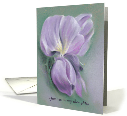 Purple Wisteria Flowers Pastel Artwork Custom Thinking of You card