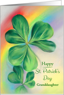 Shamrock Rainbow Personalized St. Patricks Day Relative Granddaughter card