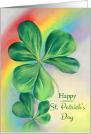 Shamrocks and Rainbow Pastel Artwork St. Patrick’s Day card