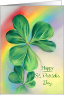 Shamrocks and Rainbow Pastel Artwork St. Patricks Day card