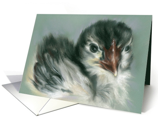 Fluffy Chick Pastel Artwork Any Occasion Blank card (1603628)