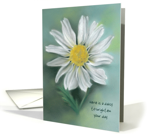White Daisy Pastel Flower Artwork Custom Encouragement card (1606304)