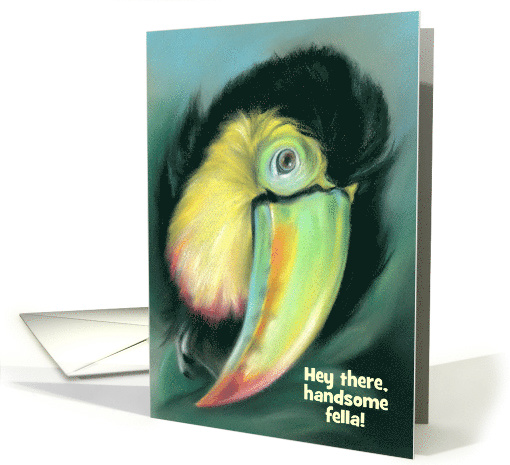 Toucan Colorful Bird Artwork Custom Birthday for Him card (1608158)
