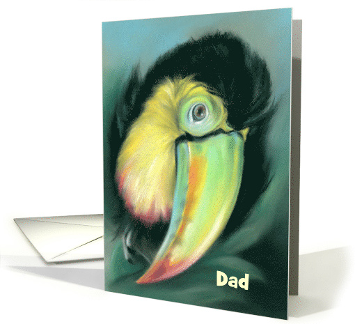 Toucan Colorful Bird Artwork Personalized Fathers Day Dad card