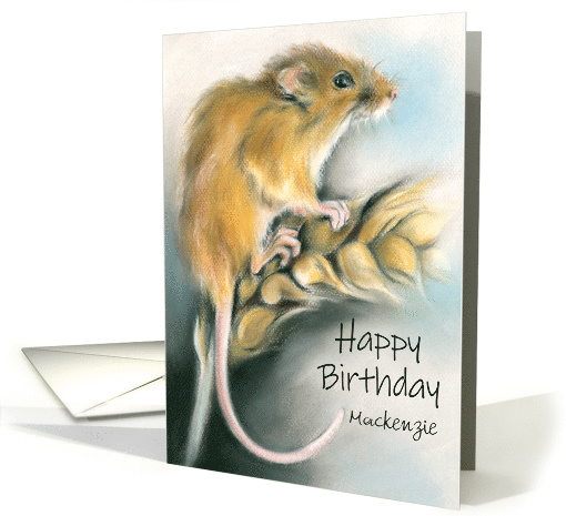 Cute Field Mouse Artwork Personalized Name Birthday M card (1609834)