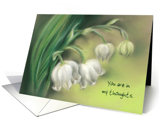 Lily of the Valley Flowers Pastel Art Custom Thinking of You card