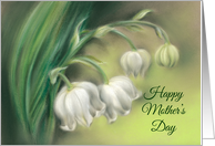 Lily of the Valley Flowers Pastel Artwork Mothers Day card