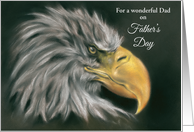 Custom Fathers Day for Dad Dramatic Bald Eagle Pastel Artwork card